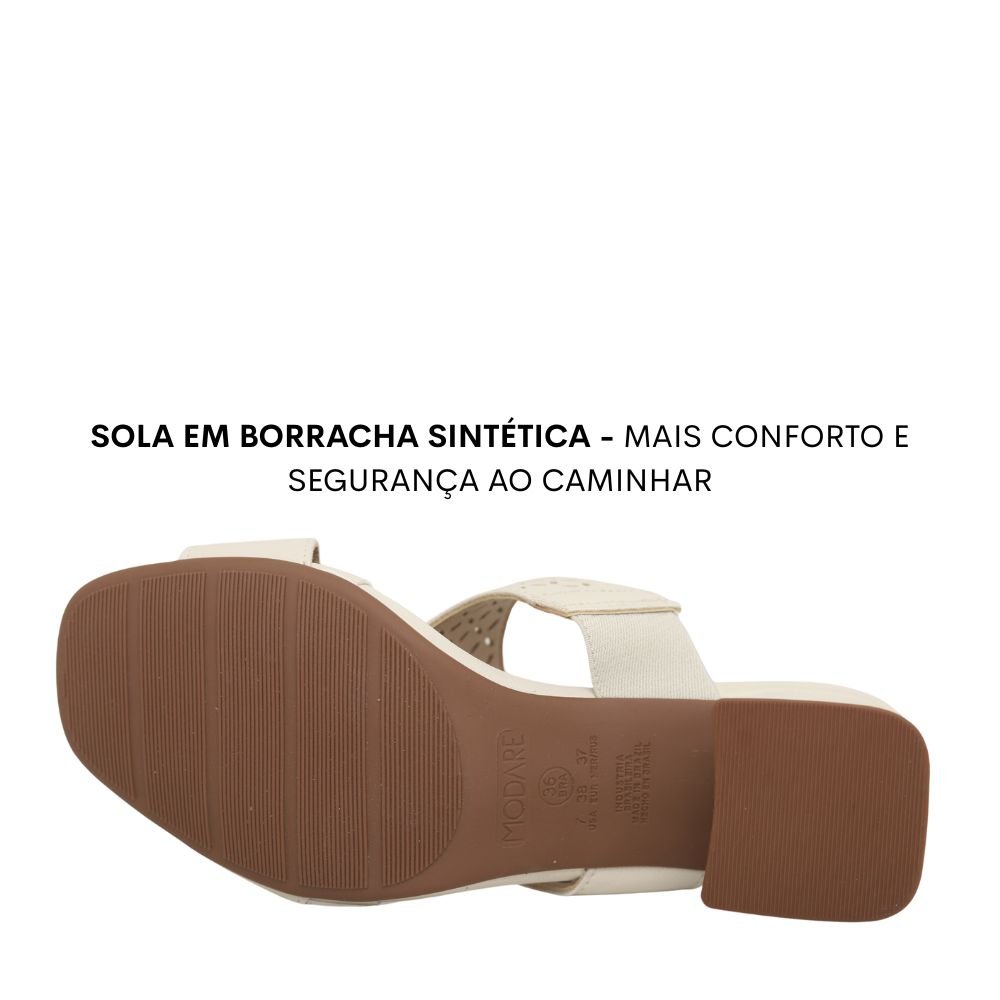 Sandália Feminina Modare Conforto Salto Baixo Grosso 7172126 Off White 5