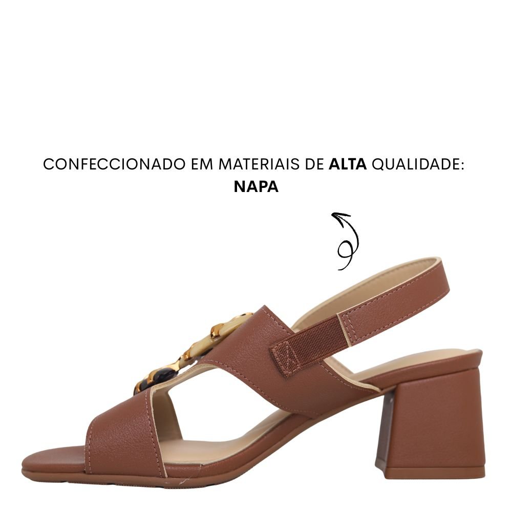 Sandália Feminina Modare Conforto Salto Baixo Grosso 7172127 Marrom 3