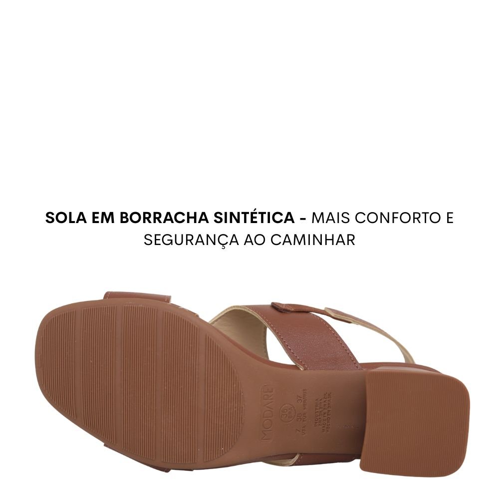 Sandália Feminina Modare Conforto Salto Baixo Grosso 7172127 Marrom 5