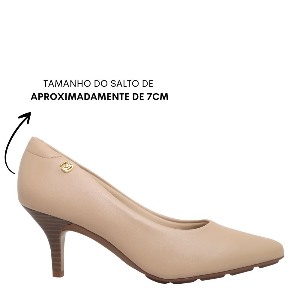 Sapato Feminino Scarpin Salto Baixo Conforto Modare 7013.566 Bege 2