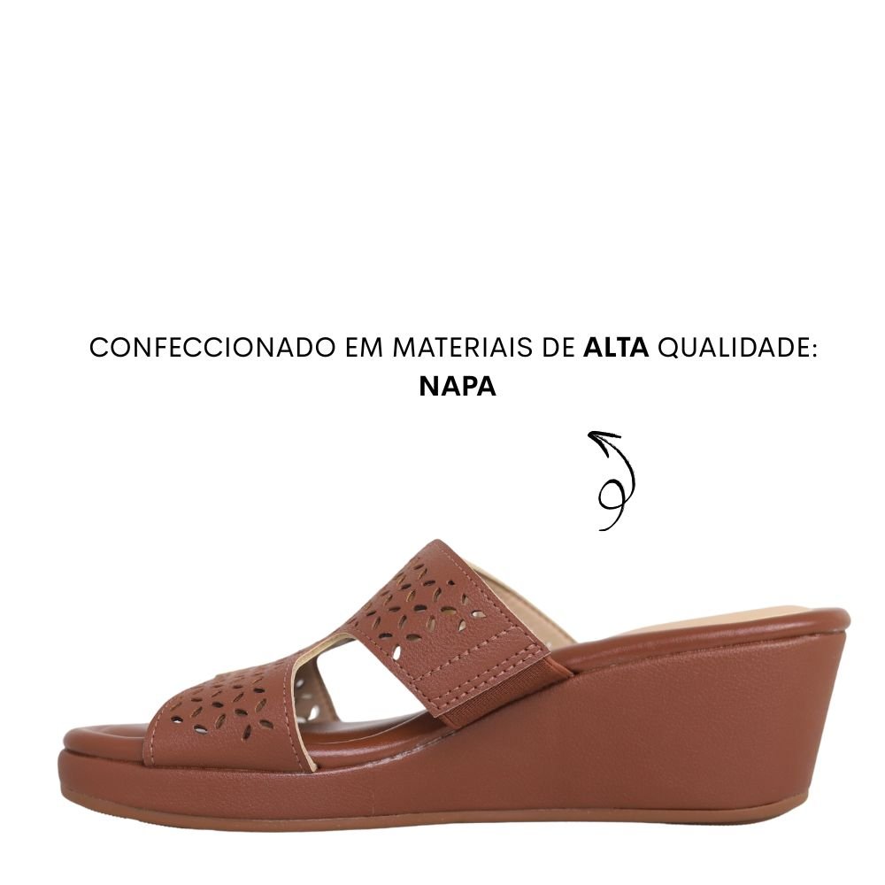 Tamanco Anabela Feminino Médio Conforto Modare 7216.100 Marrom 3