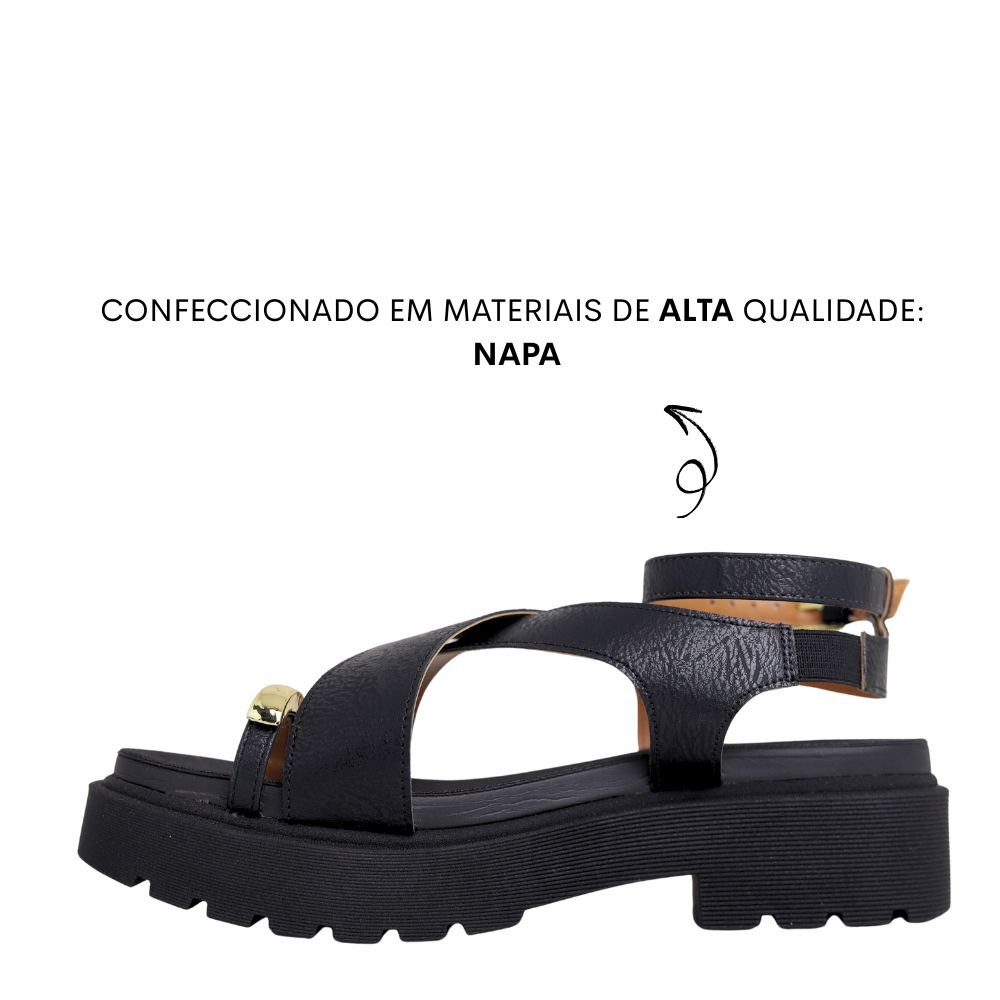 Papete Feminina Vizzano Flatform Tratorada Conforto 6499.122 Preto 3