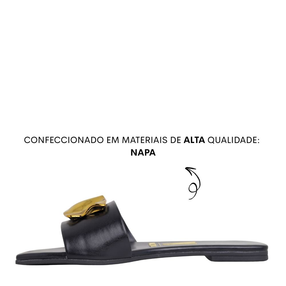 Rasteira Feminina Conforto Estilo Pingente Vizzano 6553 Preto 3