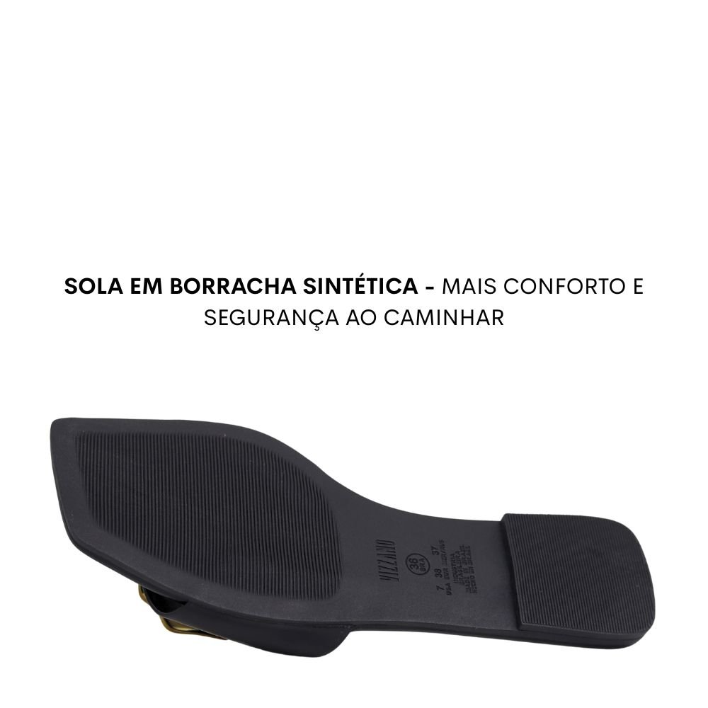 Rasteira Feminina Conforto Estilo Pingente Vizzano 6553 Preto 5
