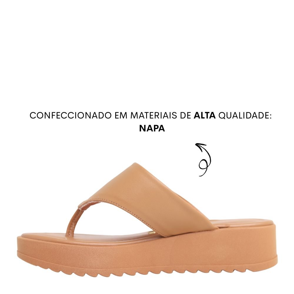 Tamanco Papete Feminina Anabela Confortável Vizzano 6492.319 Caramelo 3