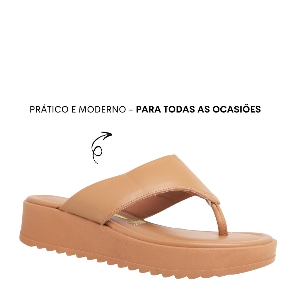 Tamanco Papete Feminina Anabela Confortável Vizzano 6492.319 Caramelo 4