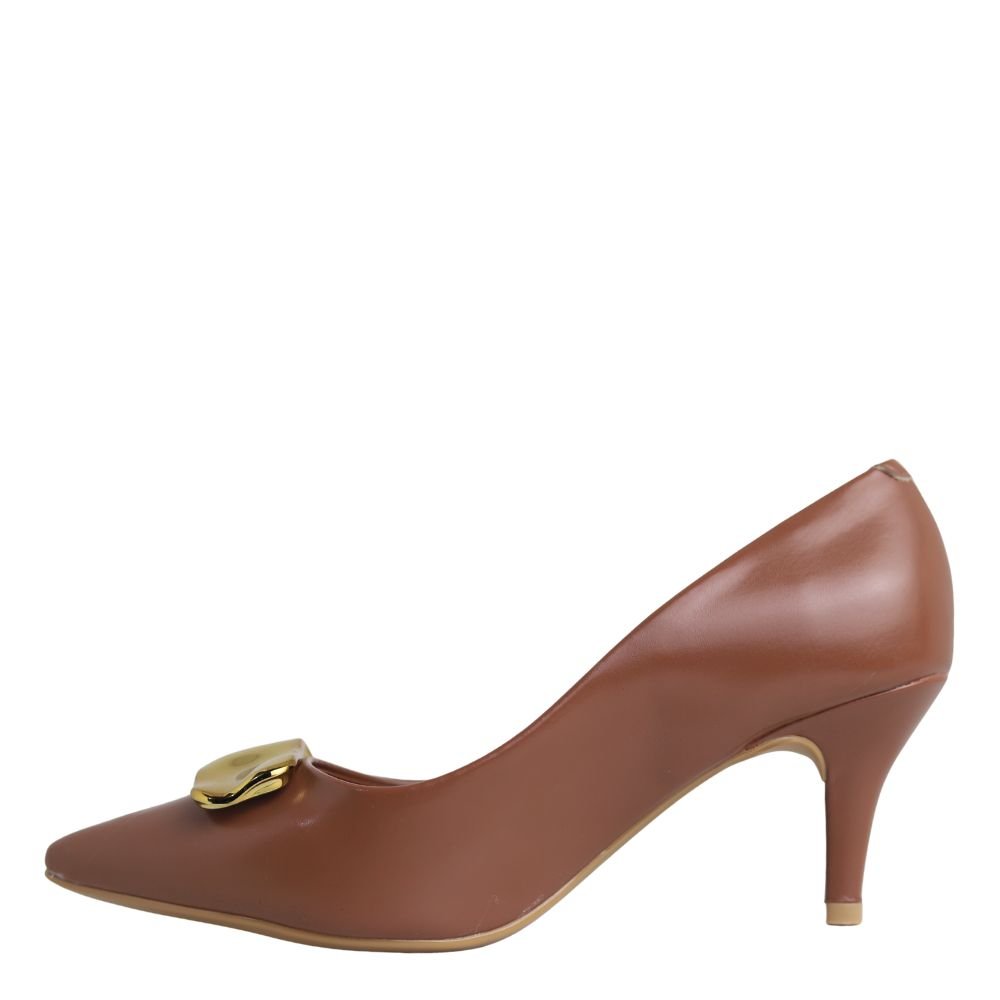 Sapato Feminino Scarpin Salto Médio Fino Vizzano 1185.1445 Marrom 3