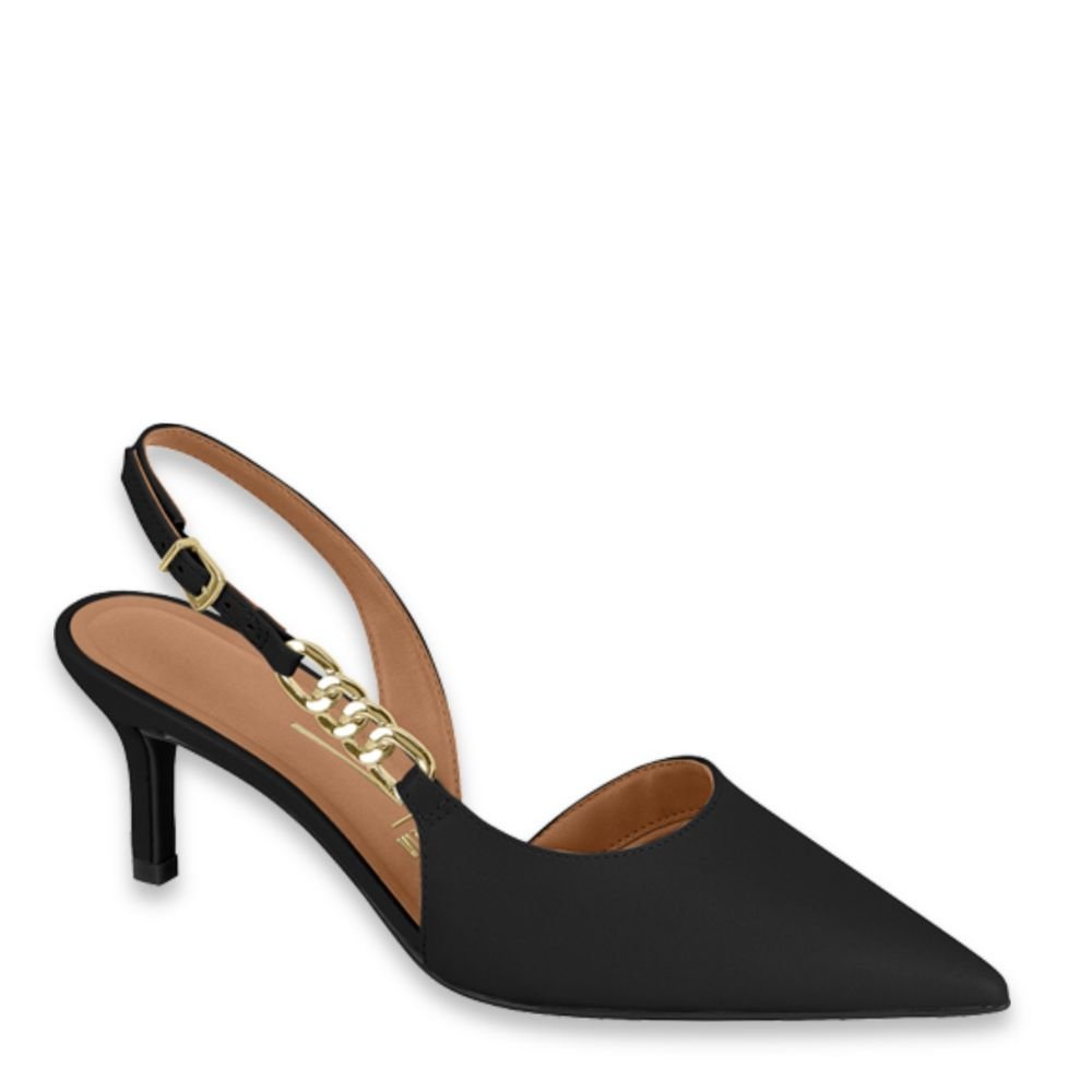 Scarpin Feminino Vizzano Slingback Corrente Pelica 1456.104