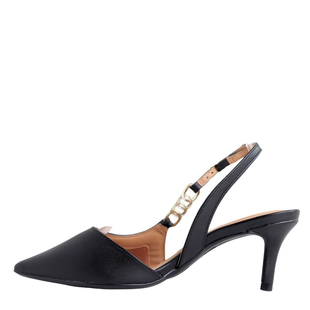 Scarpin Feminino Vizzano Slingback Corrente Pelica 1456.104 Preto 3