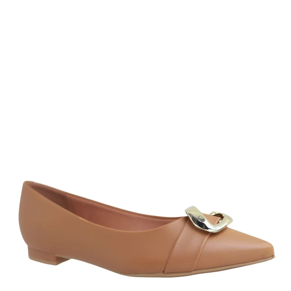 Sapatilha Feminina Casual Fivela Bico Fino Vizzano 1206.1010 Caramelo 4