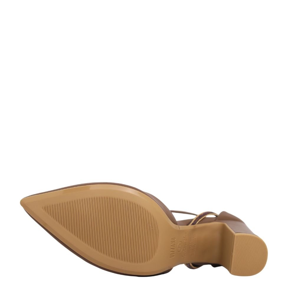 Sapato Social Scarpin Salto Médio Grosso Strass Moda Vizzano Marrom 5