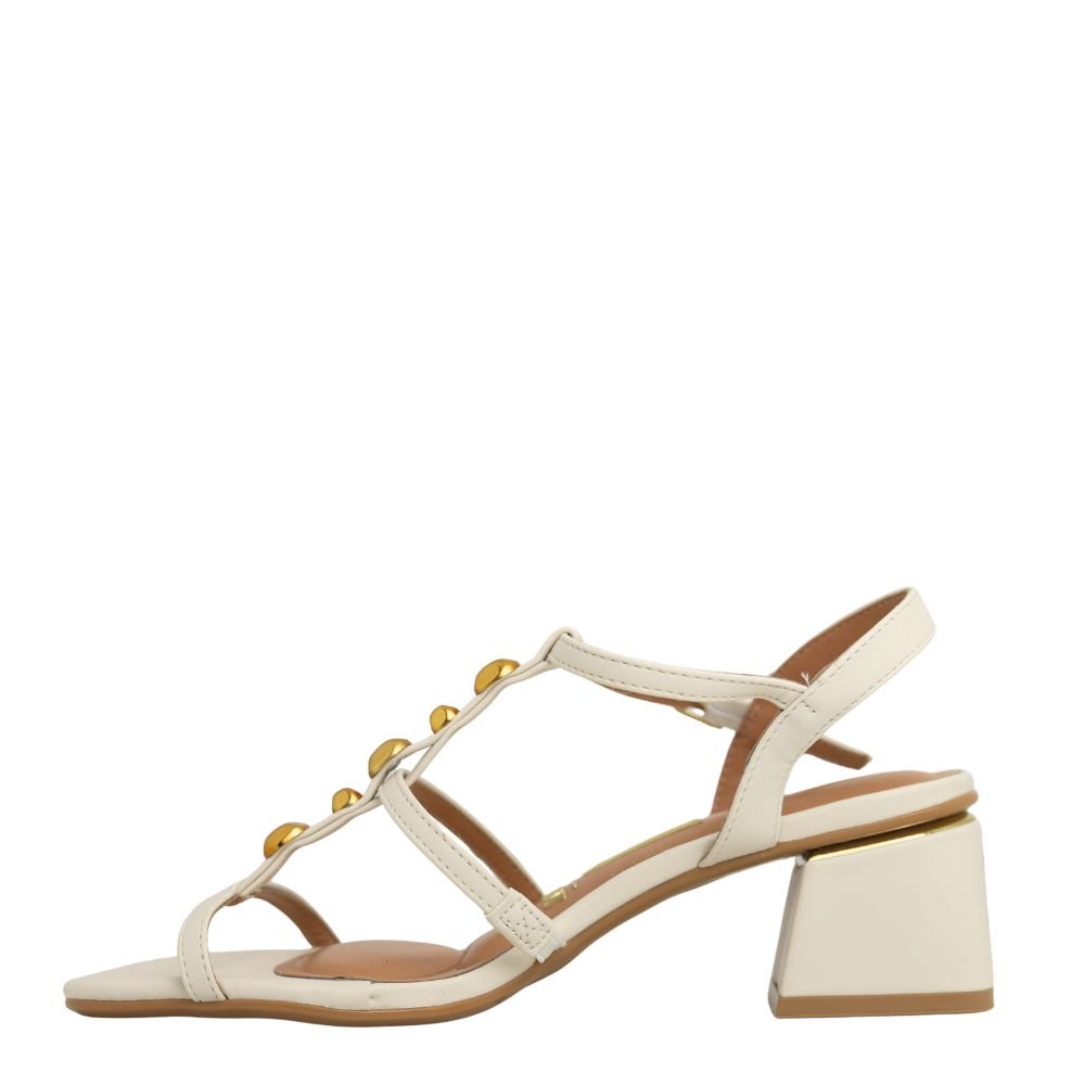 Sandália Casual Feminina Salto Bloco Médio Vizzano 6428.153 Branco 3