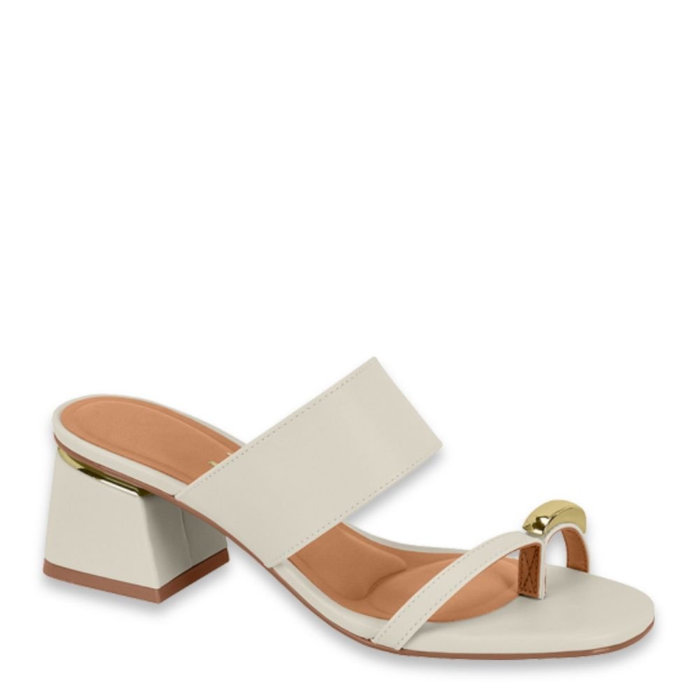 Tamanco Sandália Feminino Vizzano Salto Baixo Grosso 6428148 Branco 1