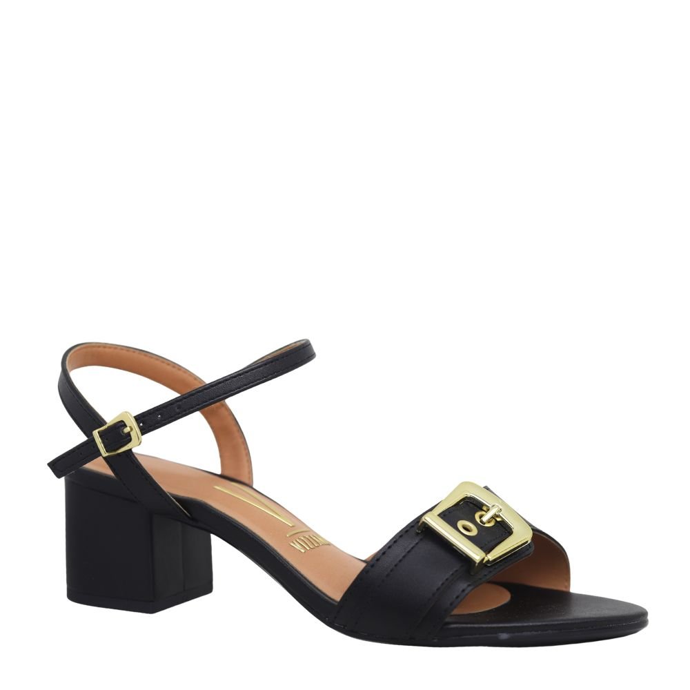 Sandália Feminina Fivela Vizzano Salto Baixo Grosso 62911184 Preto 4