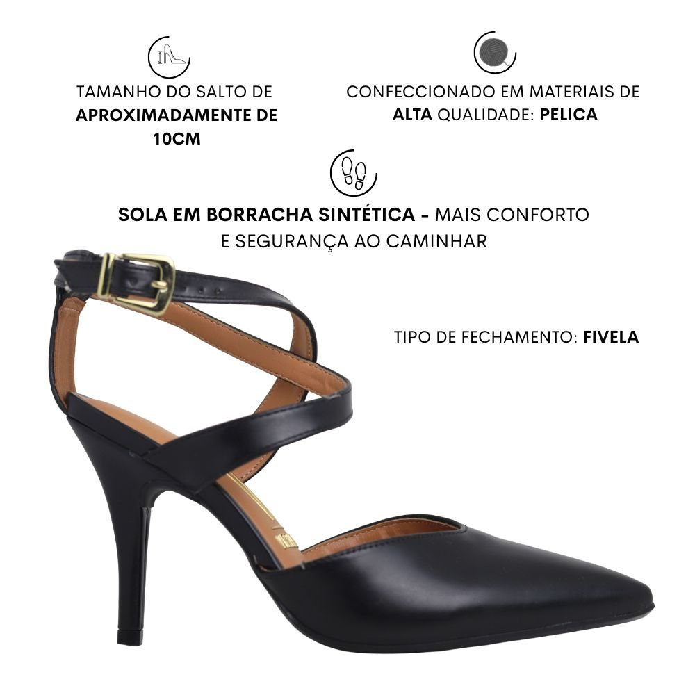 Sandália Scarpin Feminino Salto Alto Fino Vizzano 1184.1716 Preto 2