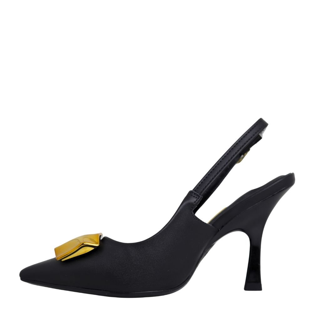 Scarpin Slingback Feminino Salto Médio Fino Vizzano 1464.302 Preto 3