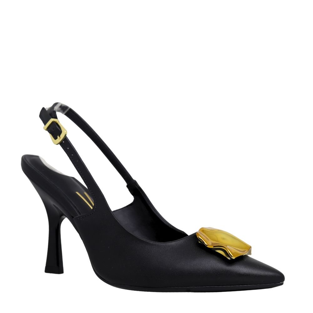 Scarpin Slingback Feminino Salto Médio Fino Vizzano 1464.302 Preto 4