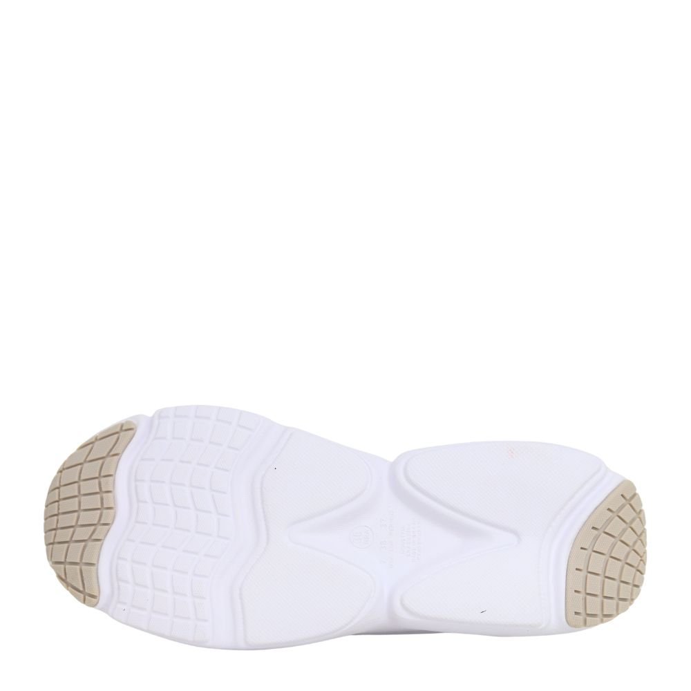 Tênis Feminino Casual Solado Alto Macio Estiloso Confortável Branco/Prata 5
