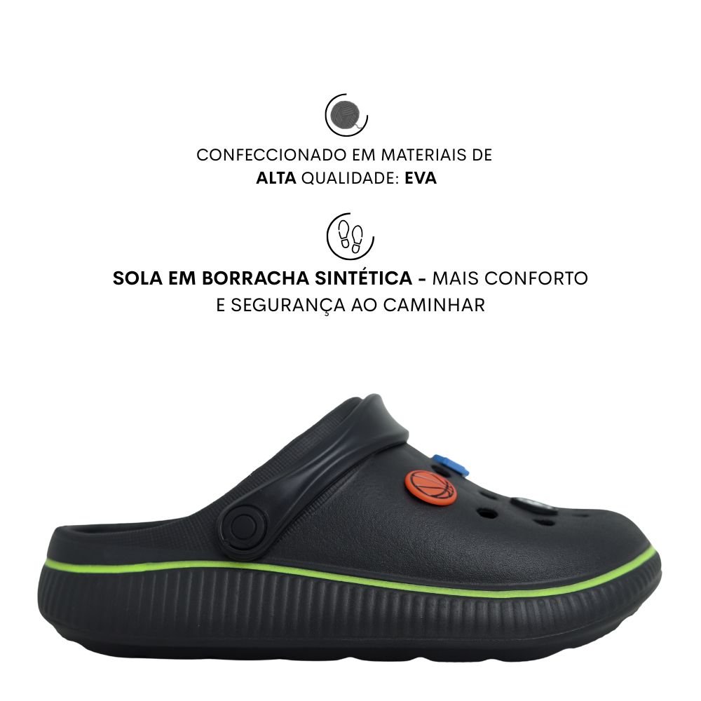 Sandália Babuche Bottons Infantil Molekinho Leve 2874.202 Preto 2