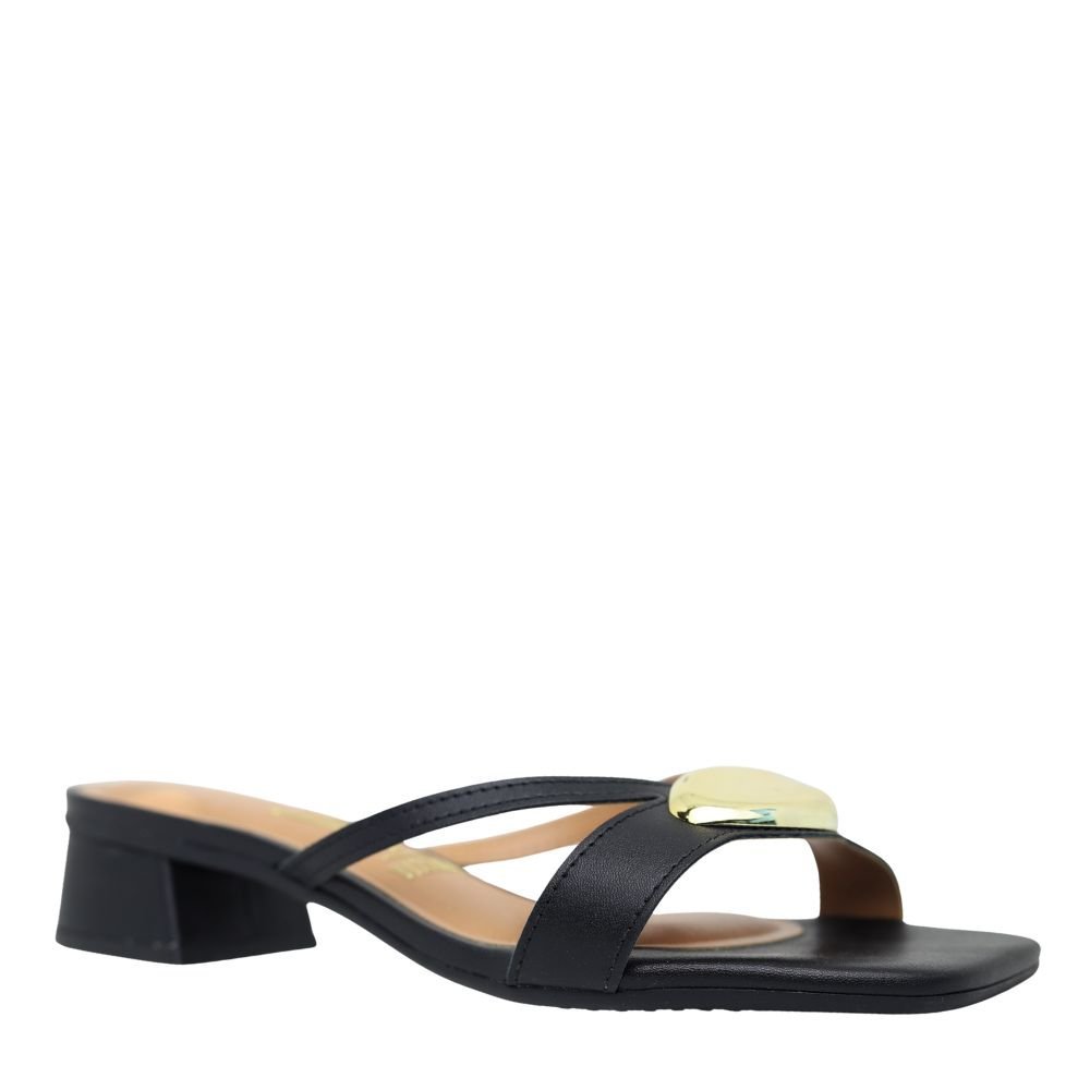 Tamanco Feminino Salto Baixo Grosso Bloco Conforto Vizzano Preto 3