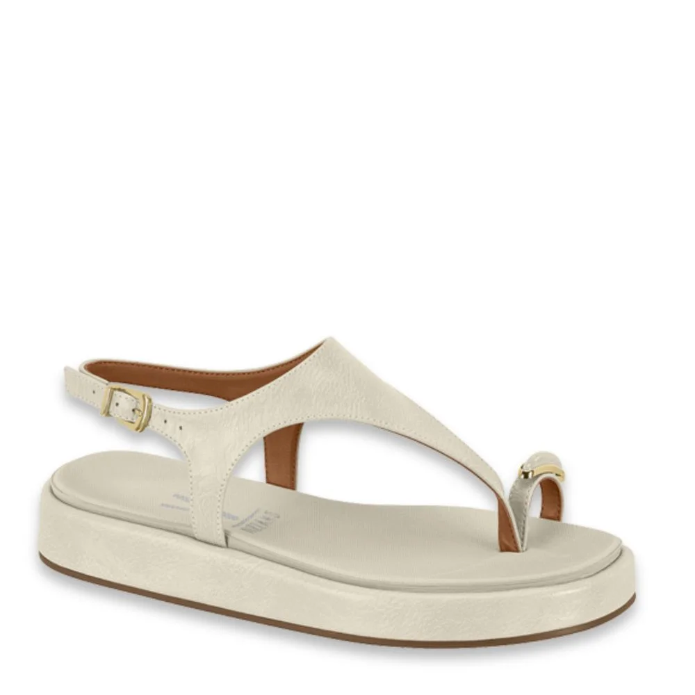 Sandália Flatform Feminina Conforto Estilo Vizzano Fivela Branco