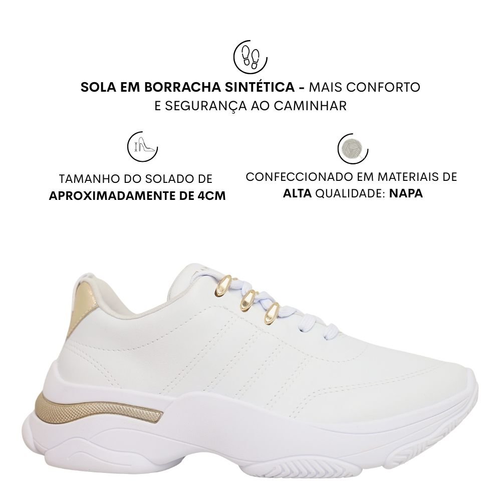 Tênis Ramarim Chunky Dad Sneaker Plataforma Casual 25-74202 Branco 2