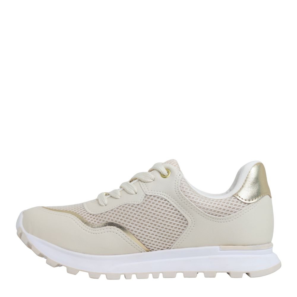 Tênis Vizzano Feminino Estilo Jogging Casual Vizzano 1429107 Bege/Creme 3