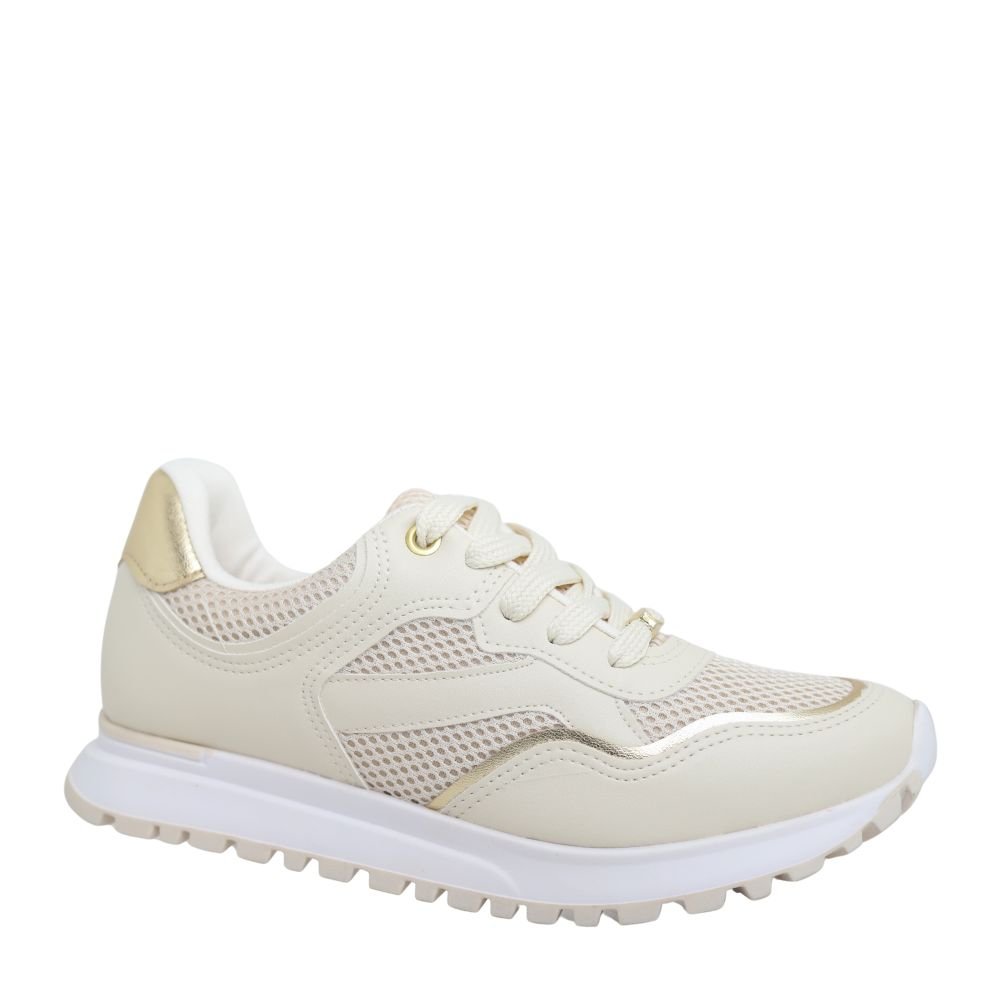 Tênis Vizzano Feminino Estilo Jogging Casual Vizzano 1429107 Bege/Creme 4