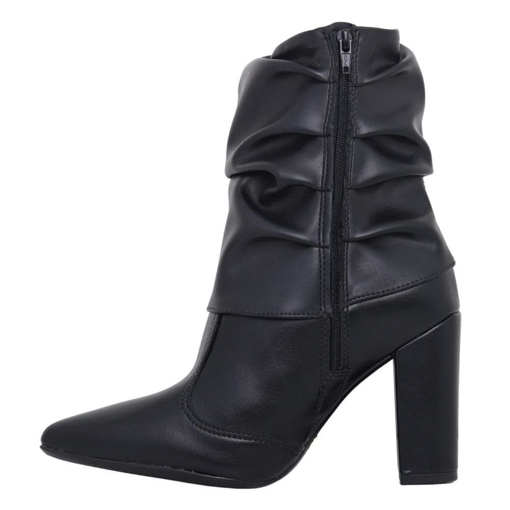 Bota Cano Curto Feminina Salto Alto Conforto Vizzano 3105102 Preto 3