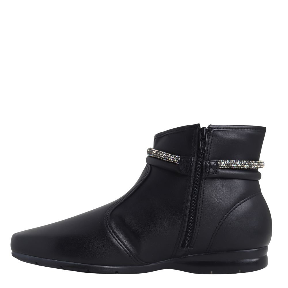 Bota Feminina Rasteira Cano Curto Conforto Beira Rio 9084104 Preto 3