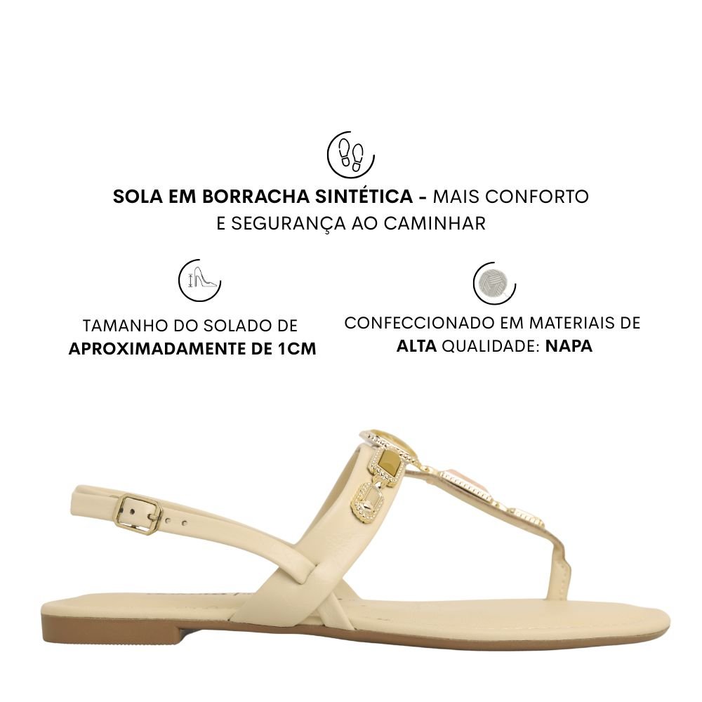 Sandália Dakota Rasteira Feminina Tendência Original Y9571 Bege 2