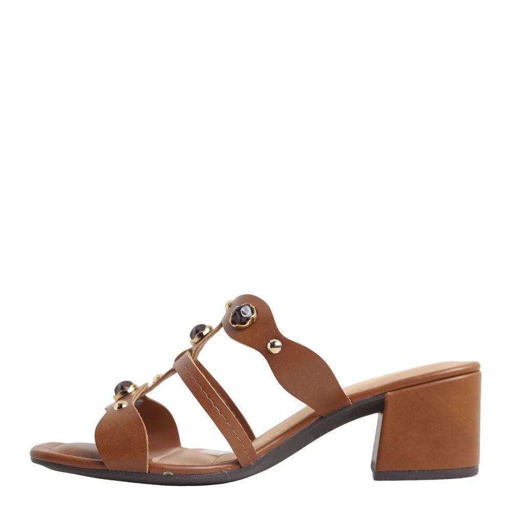 Sandália Dakota Feminina Salto Bloco Palmilha Conforto Y9582 Marrom 3