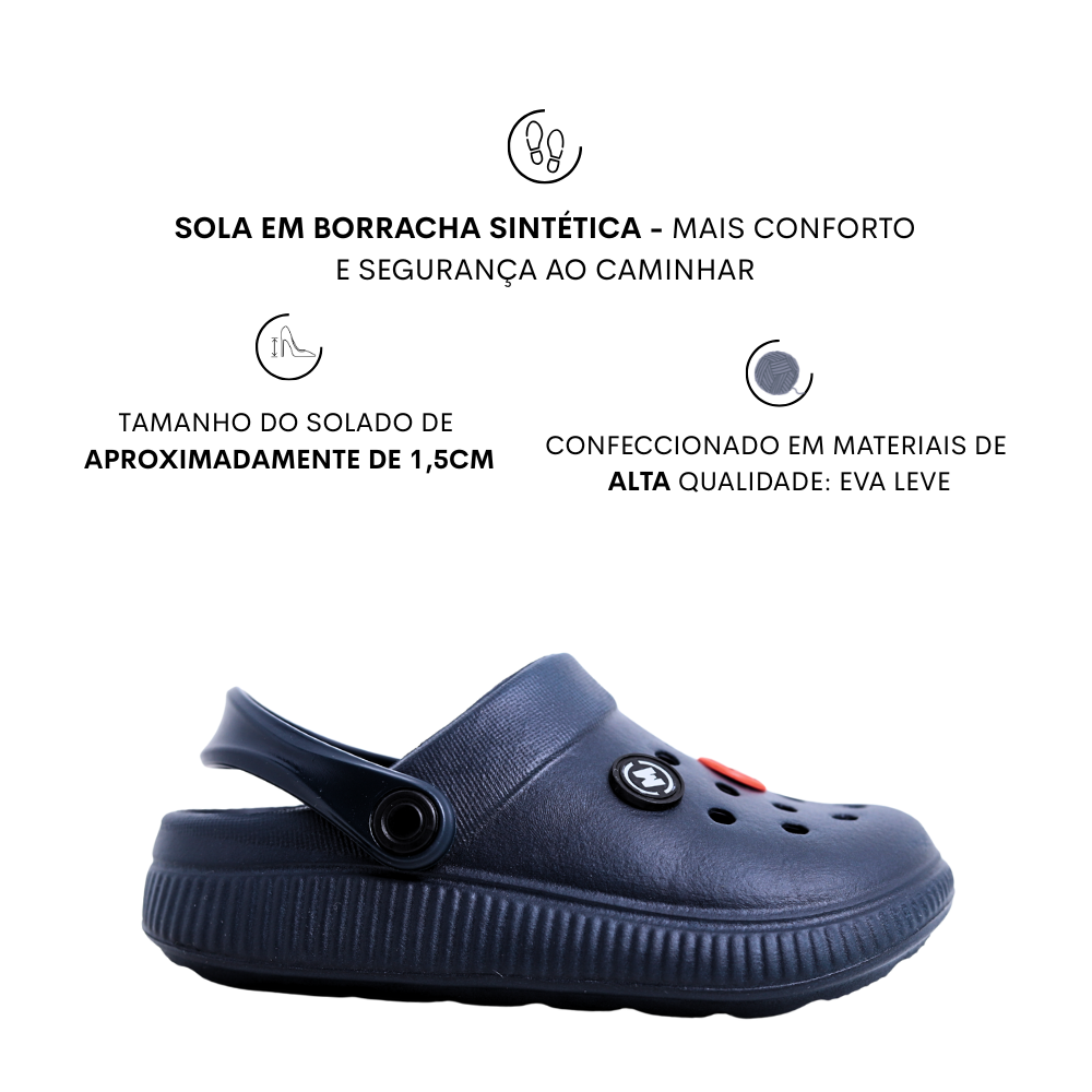 Sandálias Babuche Molekinho Menino Confortável Leve Bottons Petróleo 2