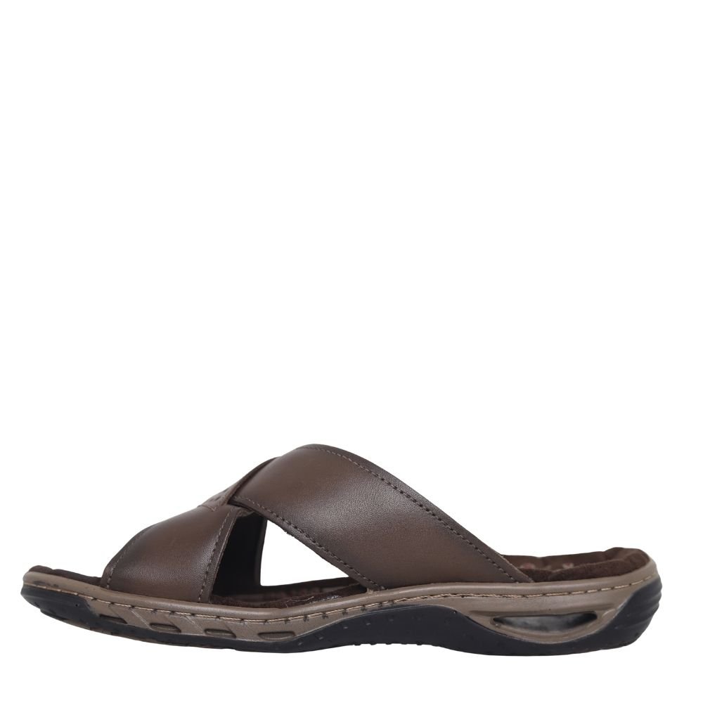 Chinelo Masculino Ortopédico Couro Confortável Pegada 131661 Café 3