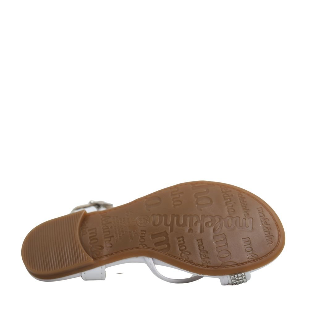 Sandália Infantil Menina Molekinha Strass Estilosa Leve 2157.1091 Branco 5