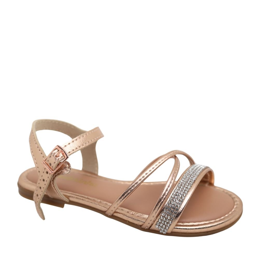 Sandália Infantil Menina Molekinha Strass Estilosa Leve Dourado 4