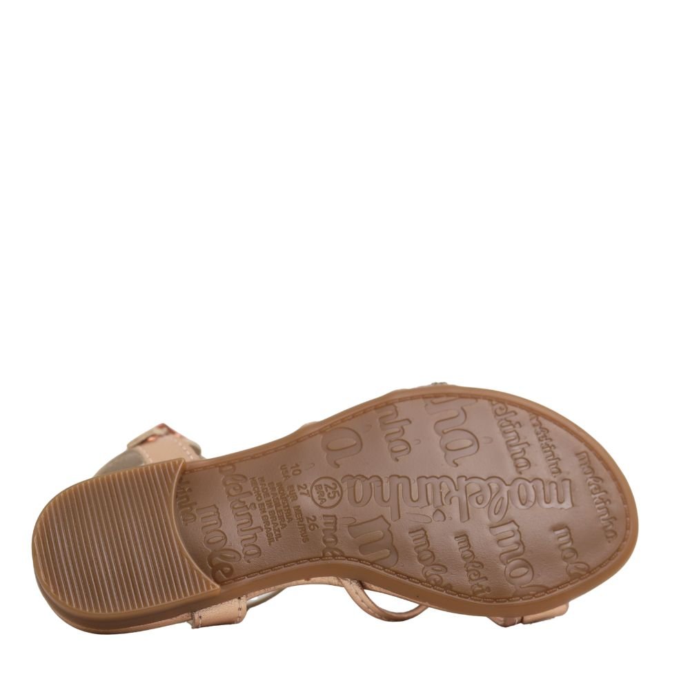 Sandália Infantil Menina Molekinha Strass Estilosa Leve Dourado 5