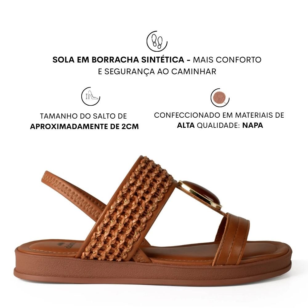 Sandália Feminina Dakota Plataforma Tendência Conforto Y9711 Marrom 2