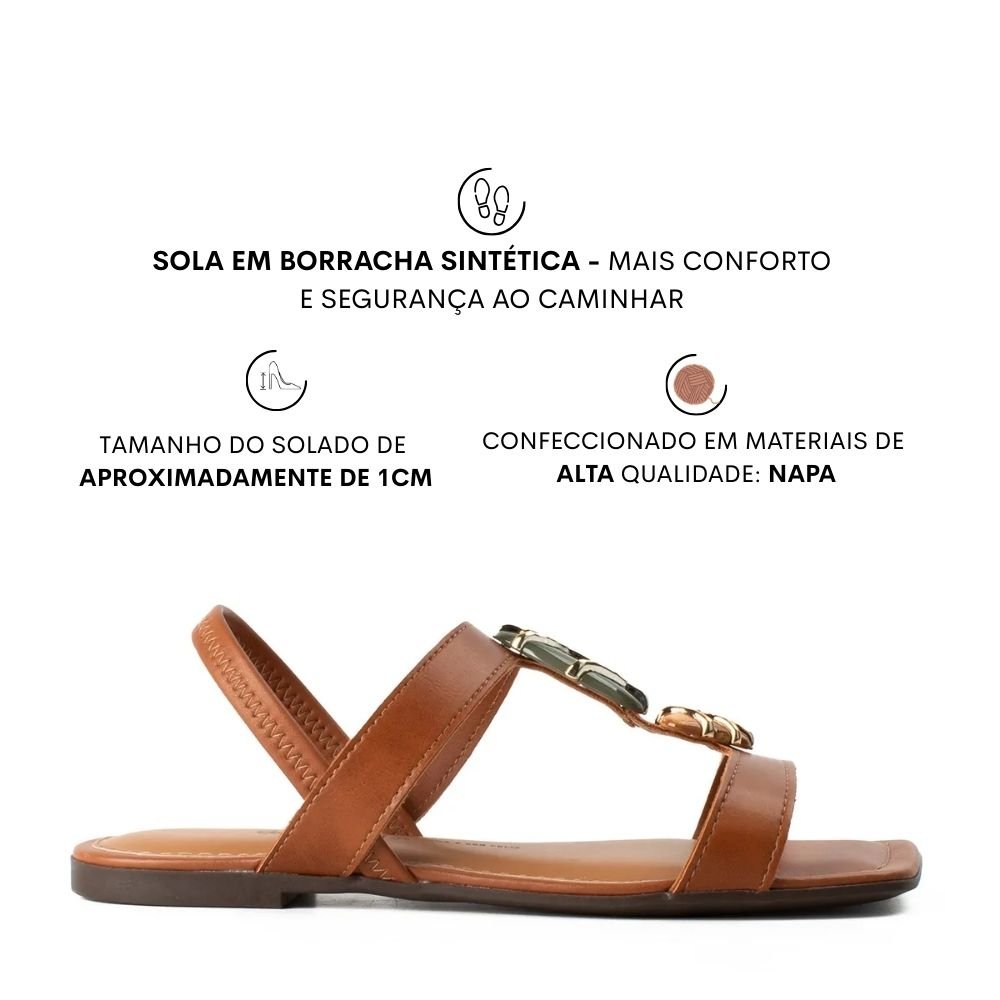 Sandália Feminina Dakota Rasteira Tendência Básica Y9611 Marrom 2