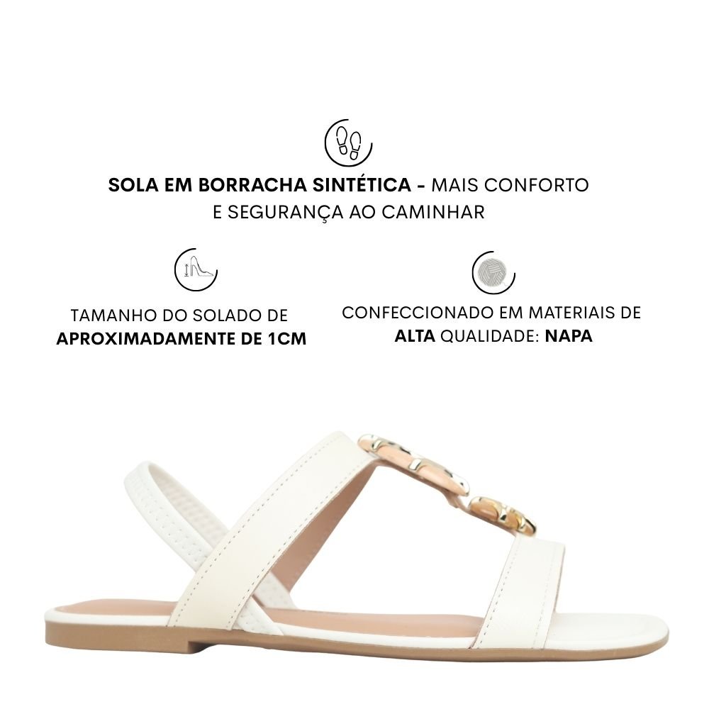 Sandália Feminina Dakota Rasteira Tendência Básica Y9611 Branco 2