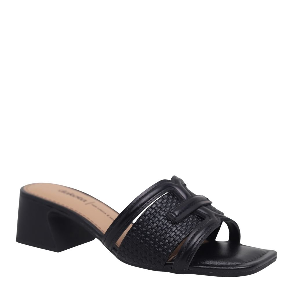 Tamanco Feminino Salto Bloco Conforto Casual Dakota Y9491 Preto 1