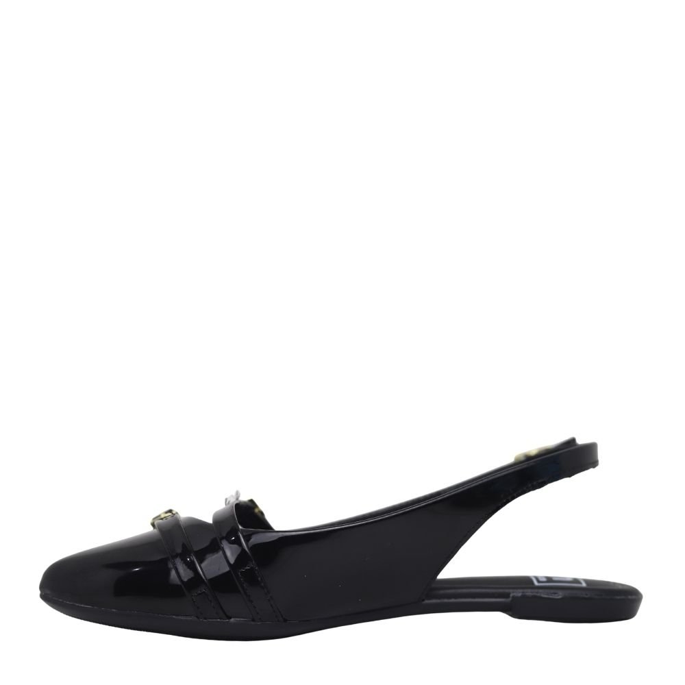 Sapatilha Casual Slingback Fivela Feminina Moleca 5444.332 Preto 3