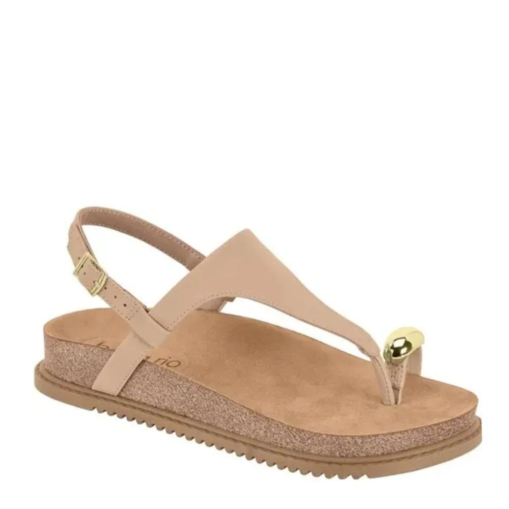 Sandália Papete Feminina Confortável Dedo Beira Rio 8524.109 Bege 1