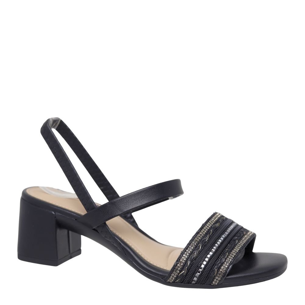Sandália Feminina Salto Bloco Calce Fácil Moleca 5496.114 Preto 4