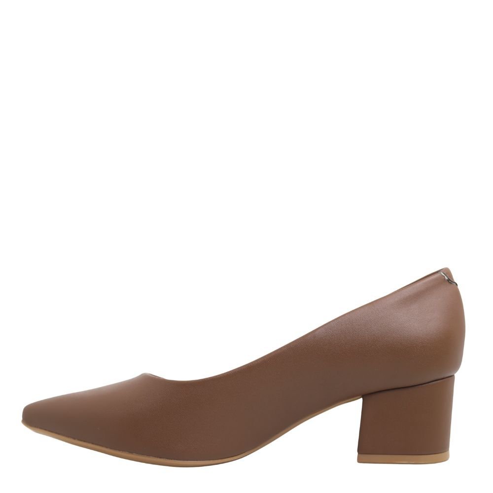 Sapato Feminino Salto Baixo Grosso Bico Fino Vizzano 1220.315 Marrom 3