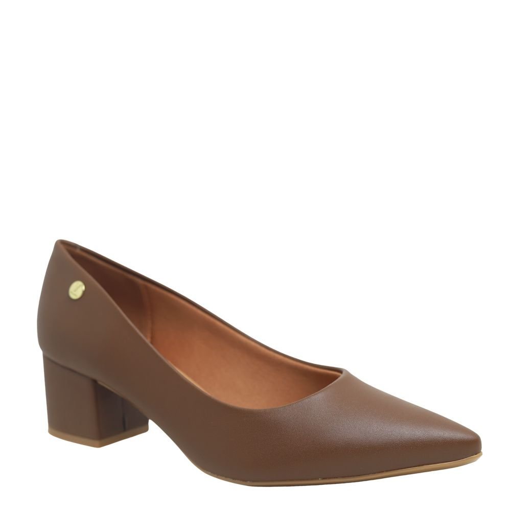 Sapato Feminino Salto Baixo Grosso Bico Fino Vizzano 1220.315 Marrom 4