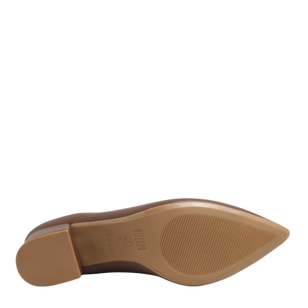 Sapato Feminino Salto Baixo Grosso Bico Fino Vizzano 1220.315 Marrom 5
