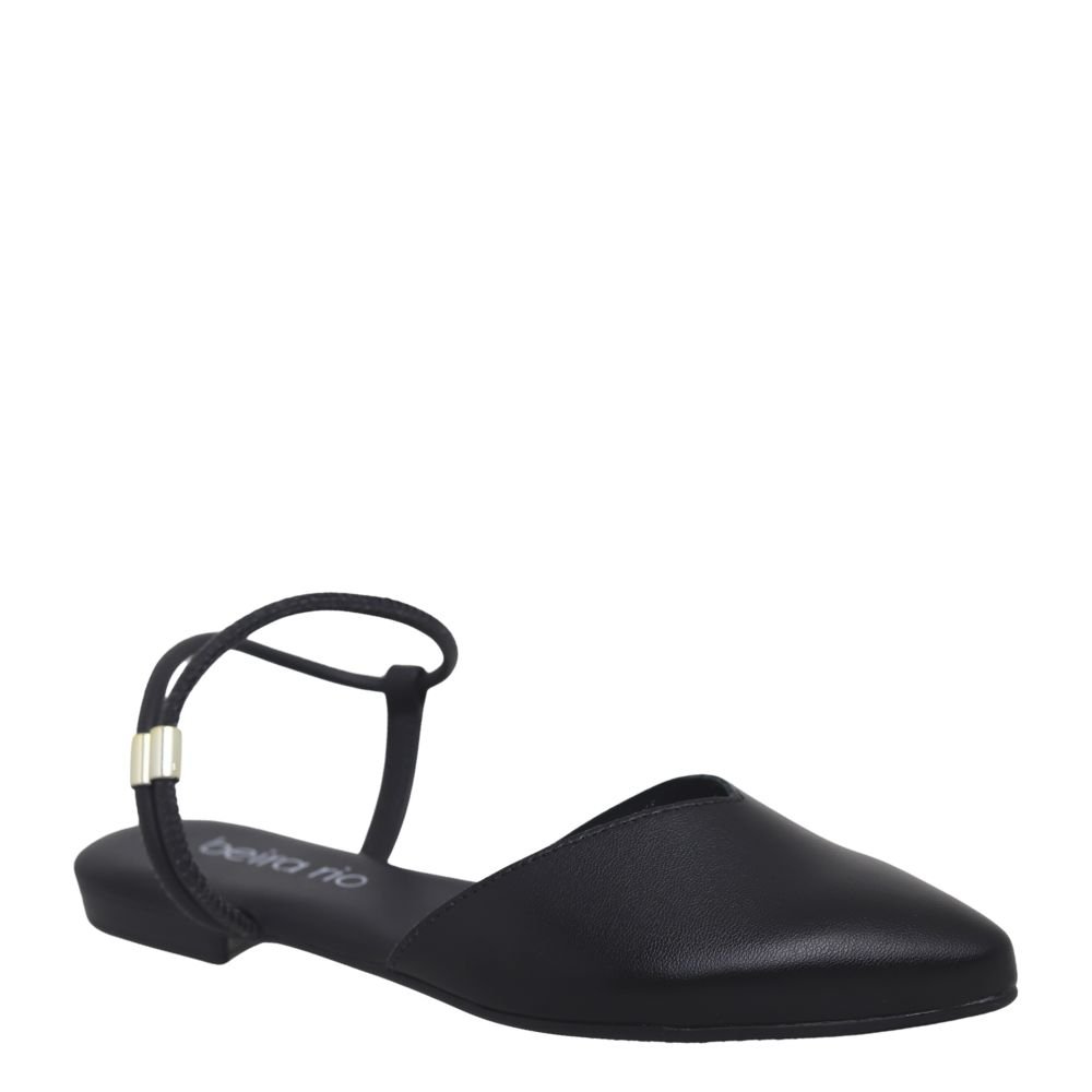 Sapato Mule Feminino Slingback Bico Fino Beira Rio 4134.1015 Preto 4