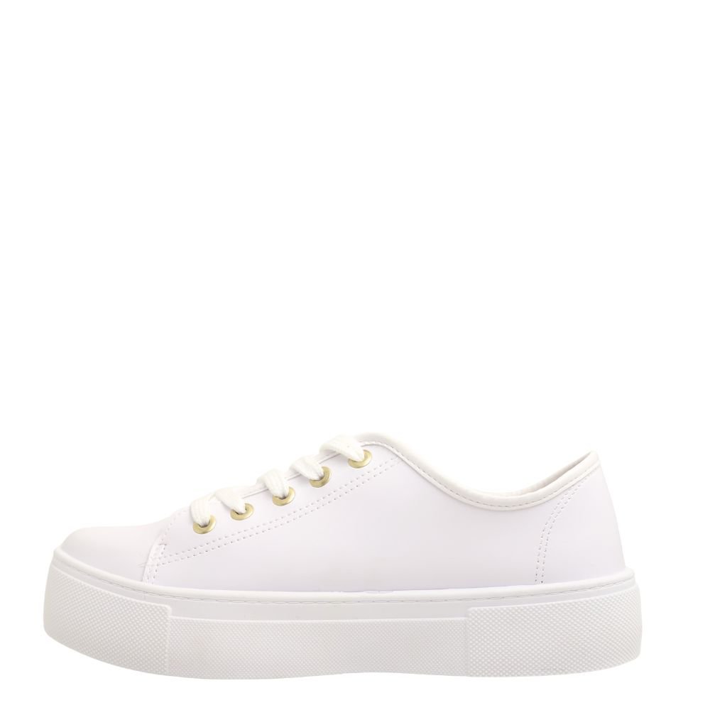 Tênis Feminino Casual Flatform Confortável Moleca 5658.538 Branco 3