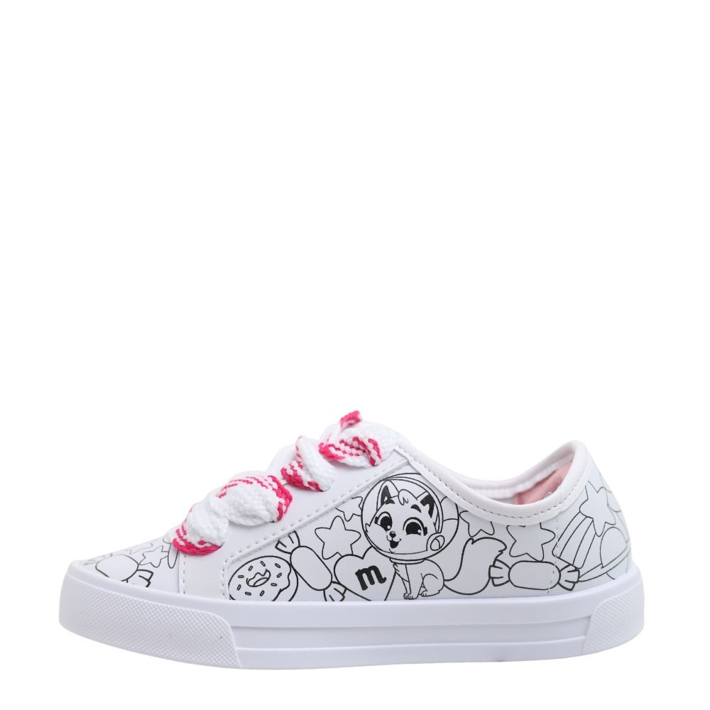 Tenis Infantil Menina Personalizar Colorir Molekinha 2593100 Branco 3